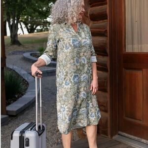 RipSkirt Hawaii La Boheme Travel Floral Boho Beach Midi Cotton Gauze Dress